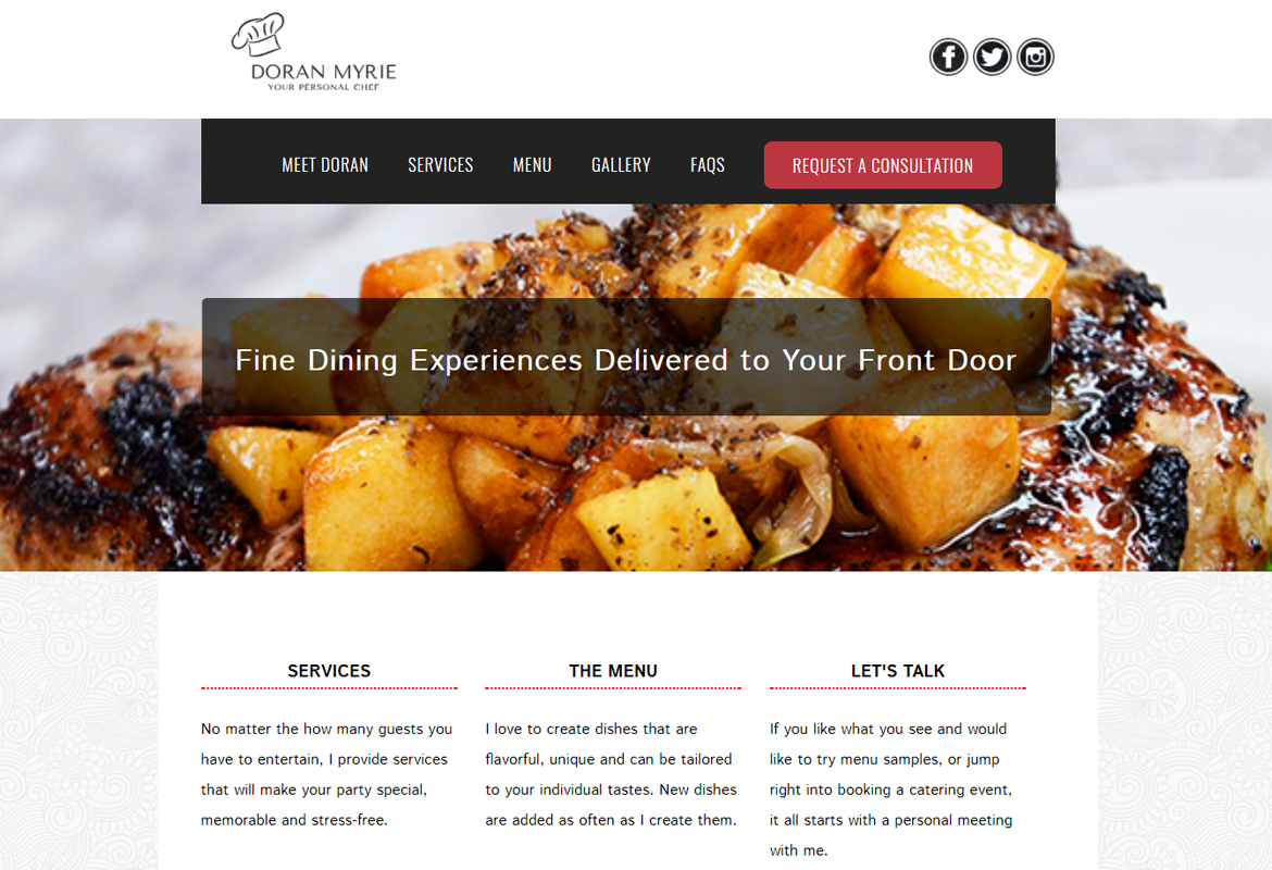 Doran Cooks, in Web Design