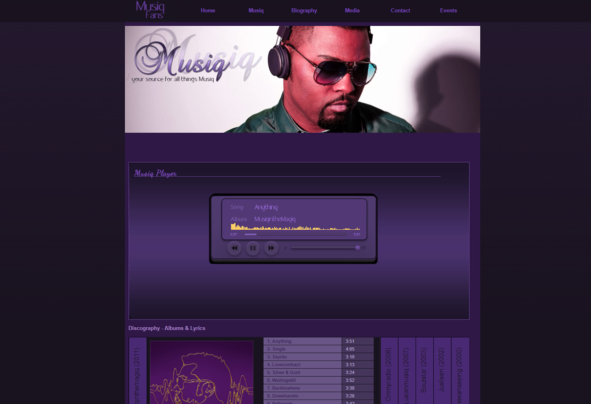 Musiq Fans, in Web Design