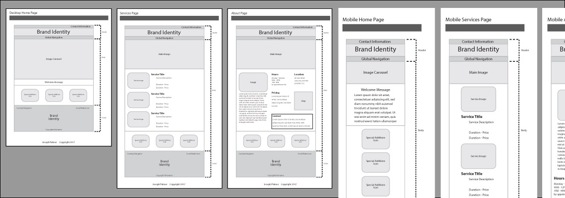 Website Wireframes