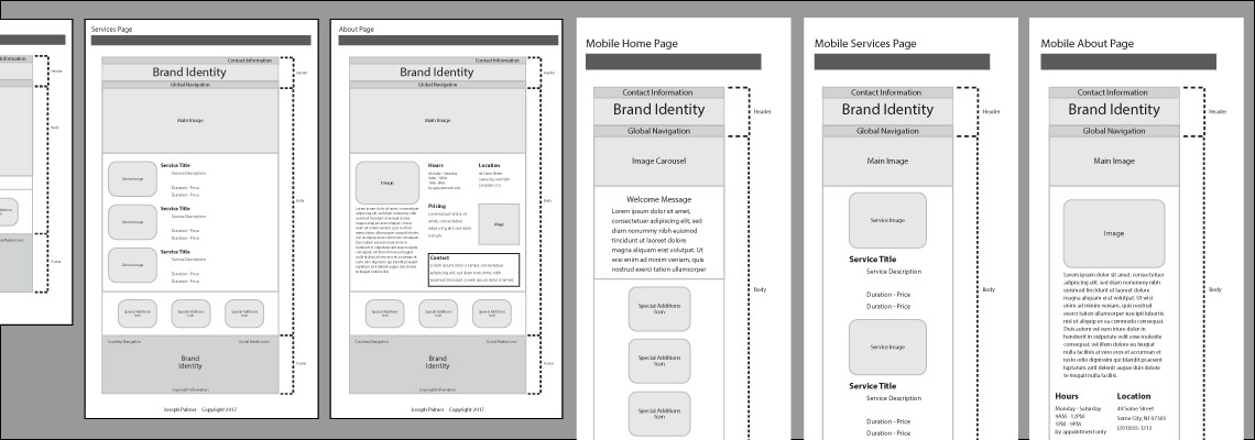 Website Wireframes