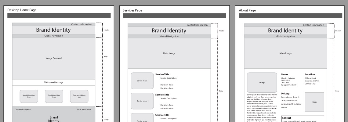 Website Wireframes