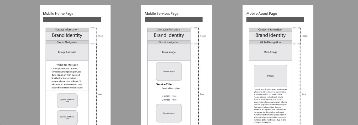 Website Wireframes