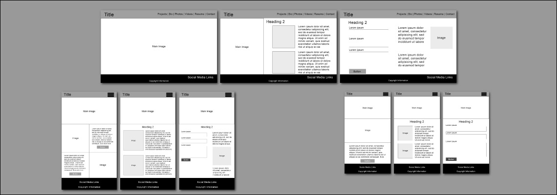 Website Wireframes